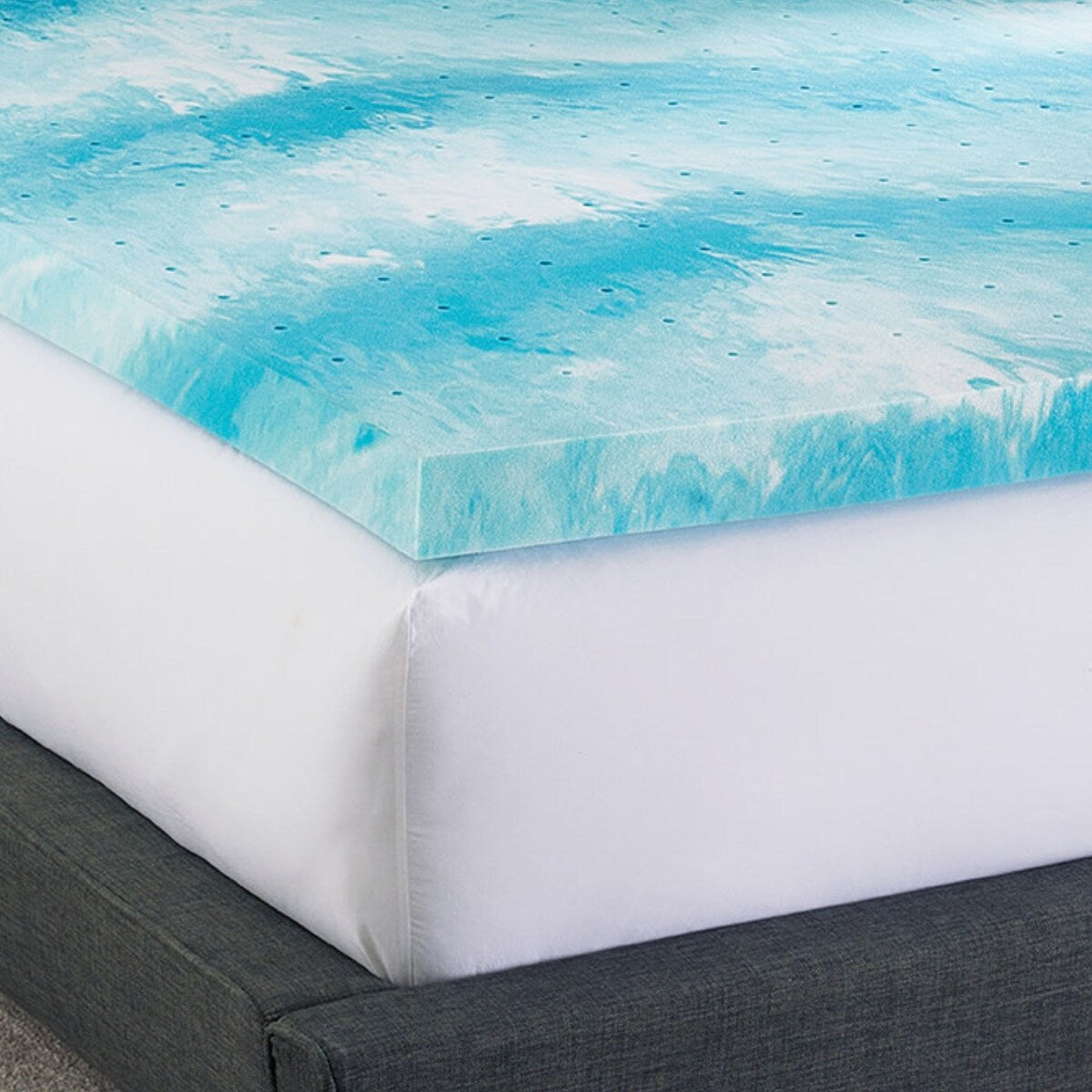 Bodipedic Cooling Gel Swirl Memory Foam Mattress Topper