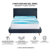 Bodipedic Cooling Gel Swirl Memory Foam Mattress Topper