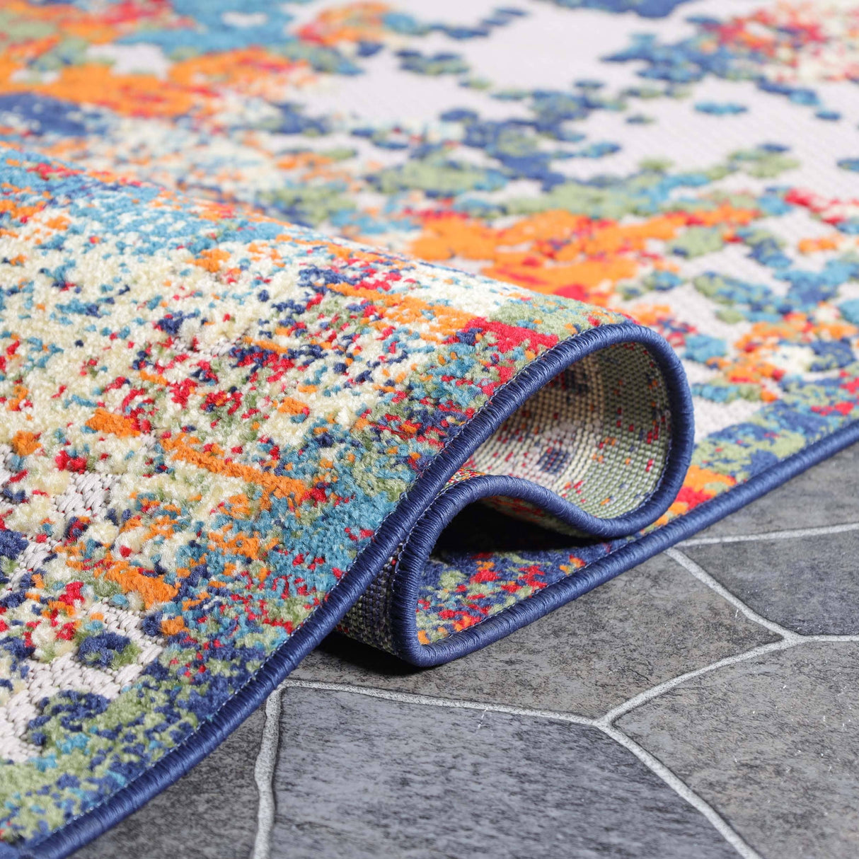 Superior Abstract Splatter Modern Indoor Outdoor Runner or Area Rug