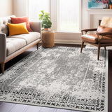 Bohemian Distressed Border Area Rug