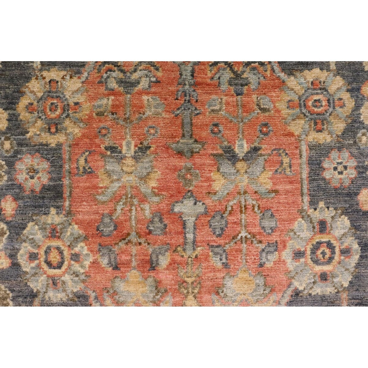 Bohemian Heriz Ziegler Ryan Grey Rust Hand-Knotted Rug - 4'0'' x 5'9''