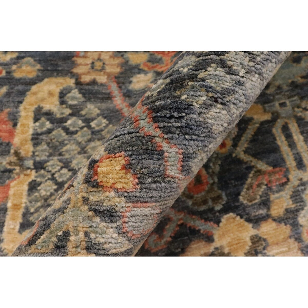 Bohemian Heriz Ziegler Ryan Grey Rust Hand-Knotted Rug - 4'0'' x 5'9''
