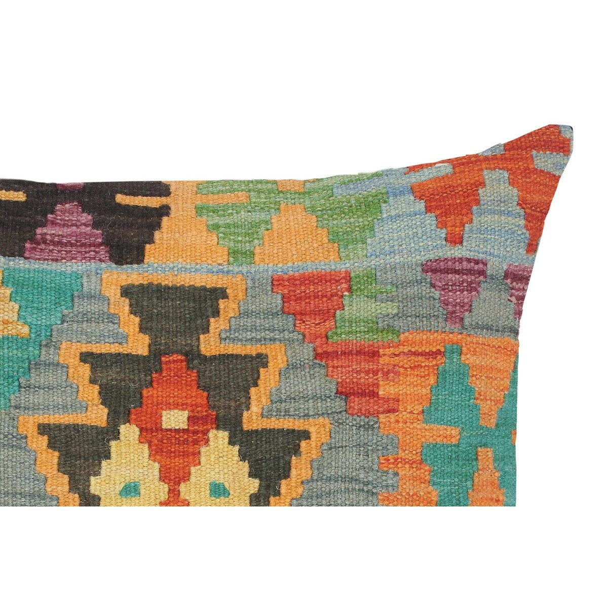 Bohemian Joanne Hand-Woven Turkish Kilim Throw Pillow