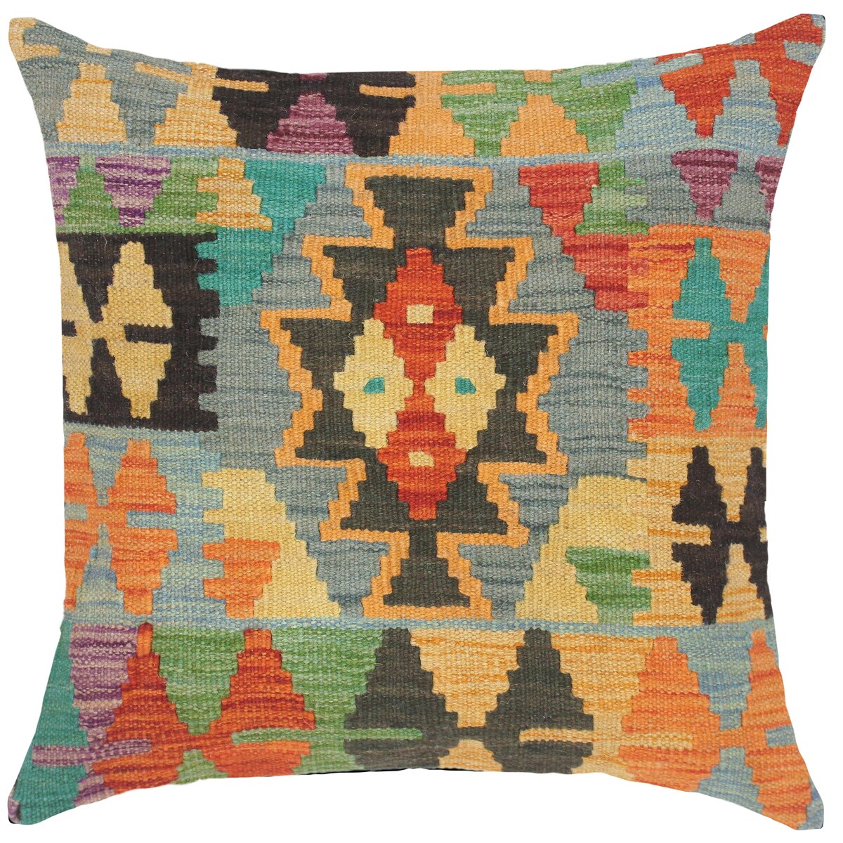 Bohemian Joanne Hand-Woven Turkish Kilim Throw Pillow