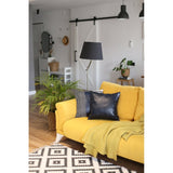 Bohemian Mixed Set of 2 Vegan Faux Leather Navy Blue Geometric Throw Pillow Cover