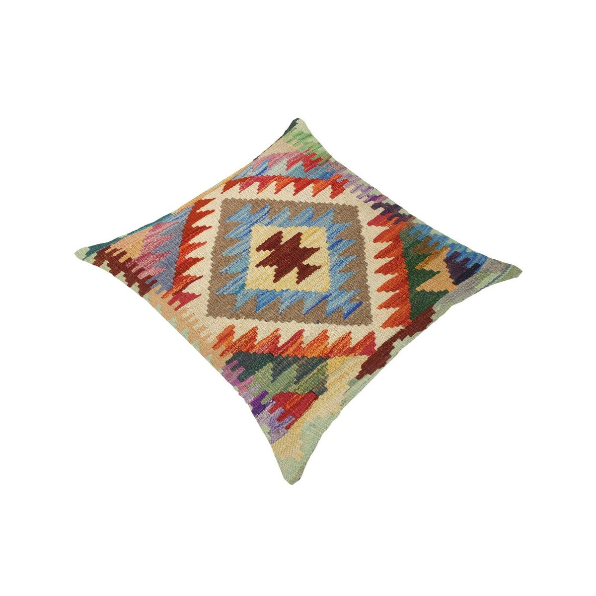 Bohemian Neva Hand-Woven Turkish Kilim Throw Pillow