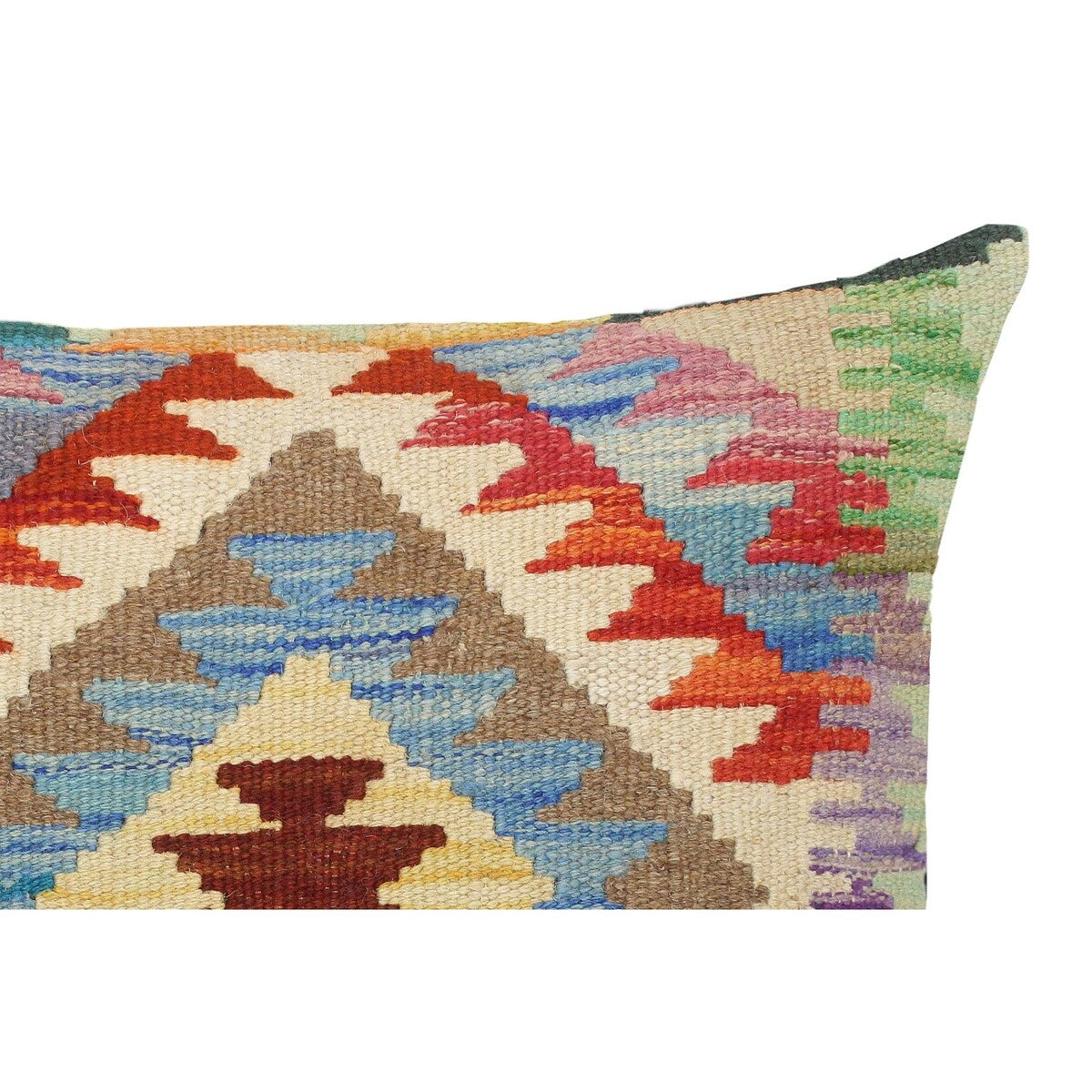 Bohemian Neva Hand-Woven Turkish Kilim Throw Pillow