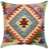 Bohemian Neva Hand-Woven Turkish Kilim Throw Pillow