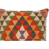 Boho Chic Linda Hand-Woven Turkish Kilim Throw Pillow 18 in. x 18 in.