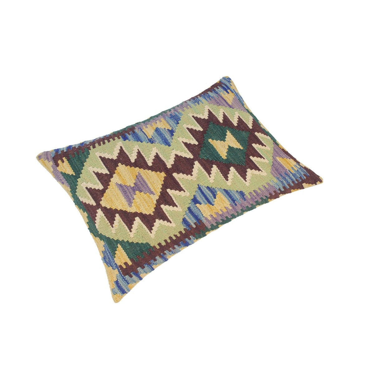 Boho Chic Micah Hand Woven Turkish Kilim Throw Pillow 21 in x 15 in