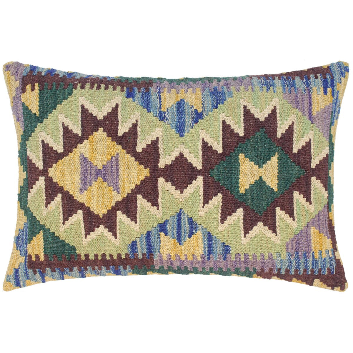 Boho Chic Micah Hand Woven Turkish Kilim Throw Pillow 21 in x 15 in