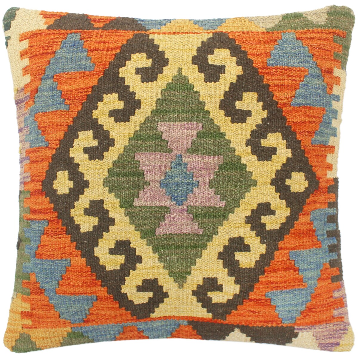 Boho Chic Turkish Castle Hand Woven Kilim Pillow