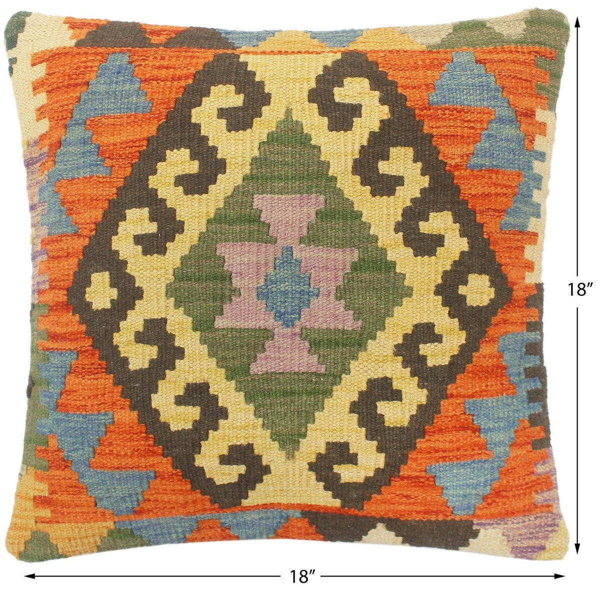 Boho Chic Turkish Castle Hand Woven Kilim Pillow