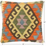 Boho Chic Turkish Castle Hand Woven Kilim Pillow