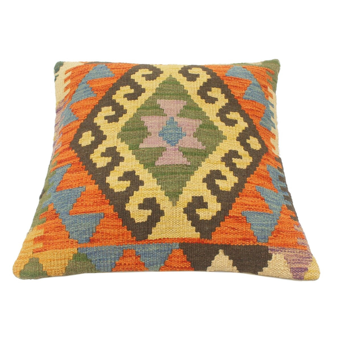 Boho Chic Turkish Castle Hand Woven Kilim Pillow