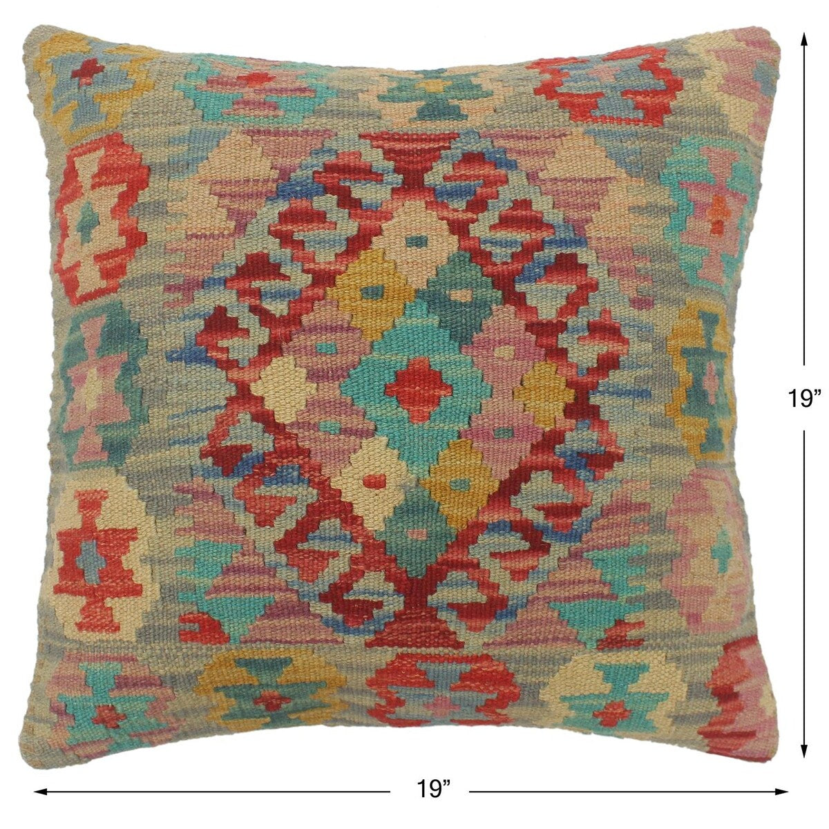 Boho Chic Turkish Stanton Hand Woven Kilim Pillow