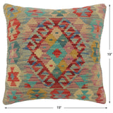 Boho Chic Turkish Stanton Hand Woven Kilim Pillow