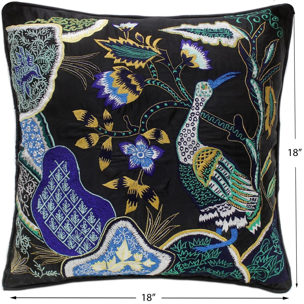 Boho Chic Waddell Silk Embroidered Handmade Pillow