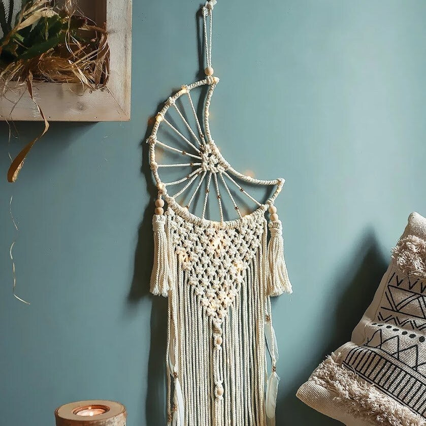 Boho Dream Catcher Wall Hanging Macrame With Lights