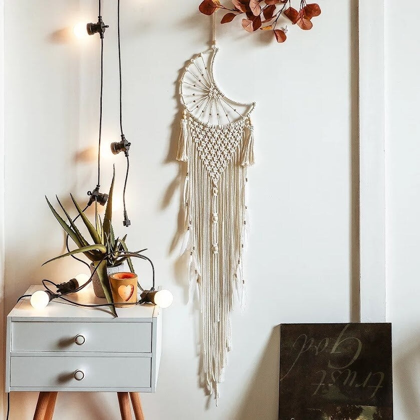 Boho Dream Catcher Wall Hanging Macrame With Lights