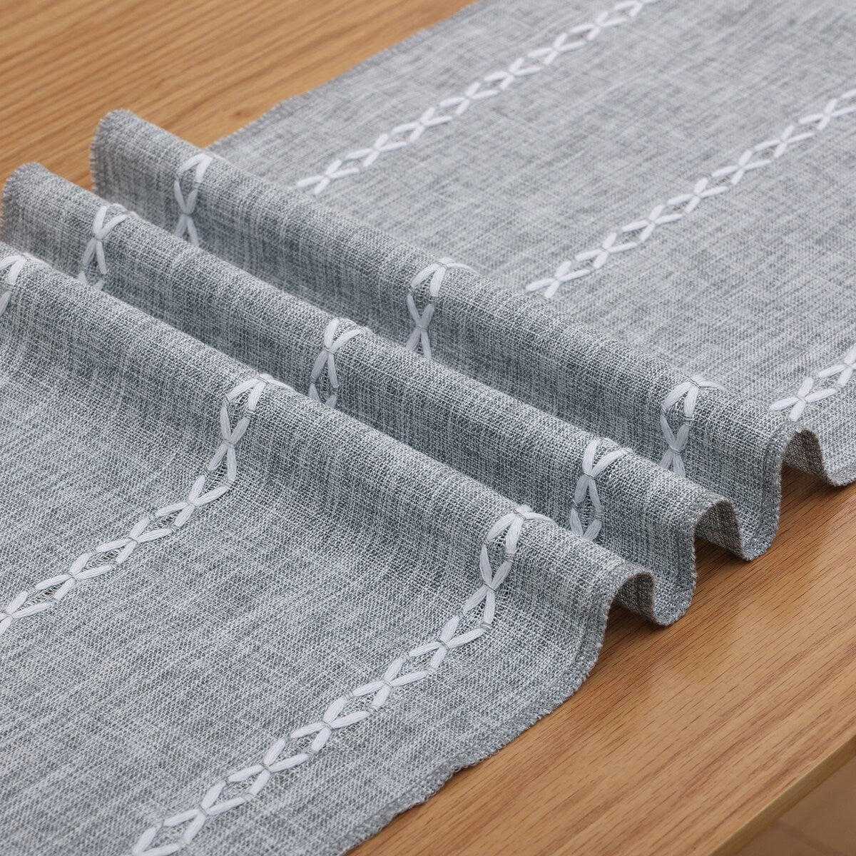Boho Embroidered Table Runners With Tassels