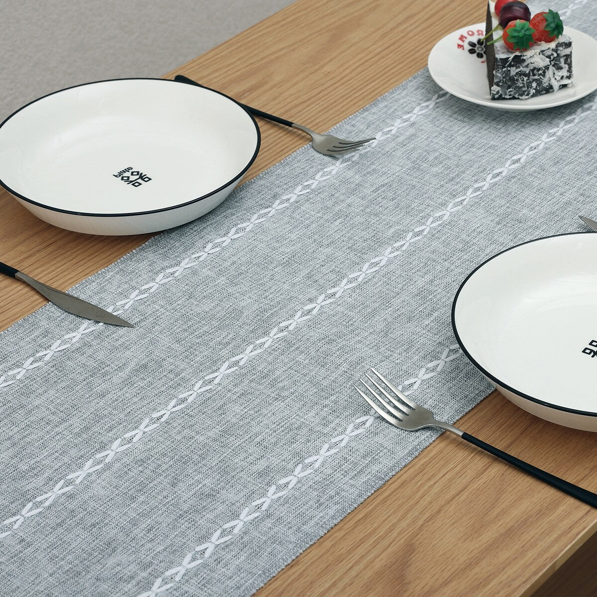 Boho Embroidered Table Runners With Tassels