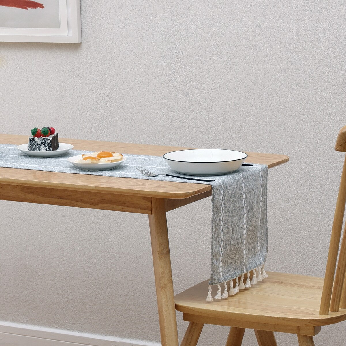 Boho Embroidered Table Runners With Tassels