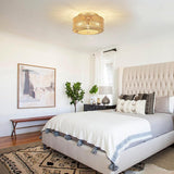 Boho Light Fixtures Ceiling Mount - brown