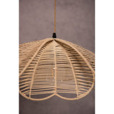 Boho Rattan Flower Pendant Light Coastal Hanging Fixture Light - 20" Wide