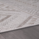 Boho Trellis Outdoor Rug for Patio Modern durable in Beige Cream