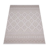 Boho Trellis Outdoor Rug for Patio Modern durable in Beige Cream