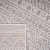 Boho Trellis Outdoor Rug for Patio Modern durable in Beige Cream
