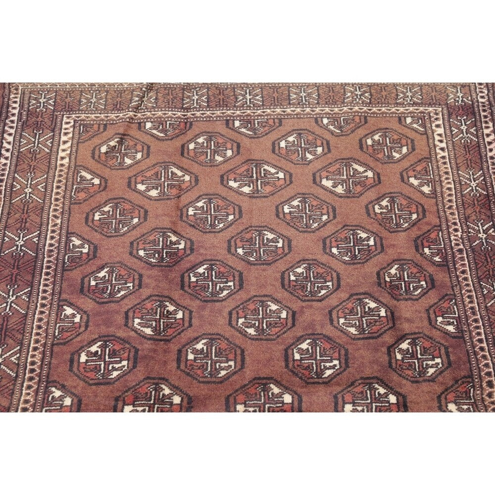 Bokhara Geometric Hand-Knotted Wool Pakistan Oriental Rug - 5'10" x 3'4" Runner