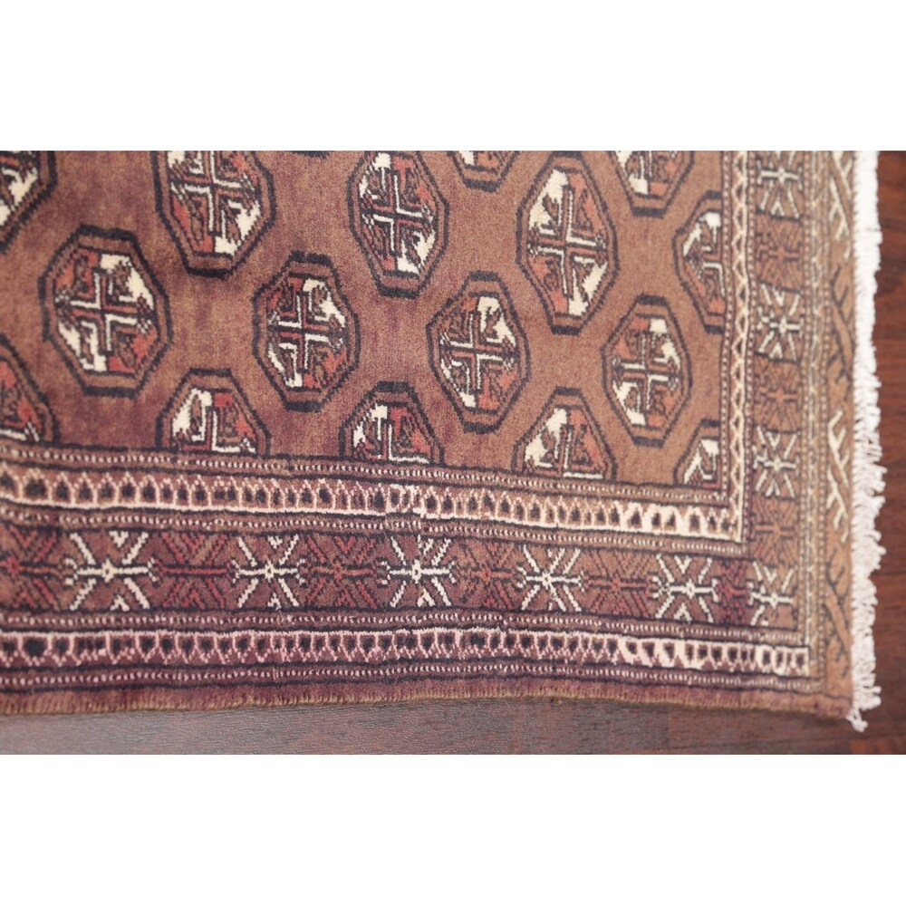 Bokhara Geometric Hand-Knotted Wool Pakistan Oriental Rug - 5'10" x 3'4" Runner