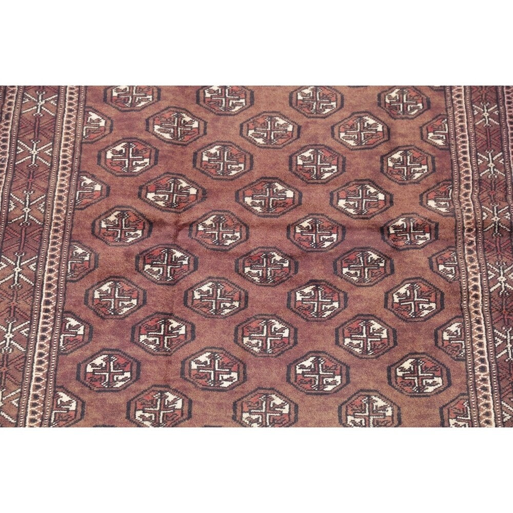 Bokhara Geometric Hand-Knotted Wool Pakistan Oriental Rug - 5'10" x 3'4" Runner