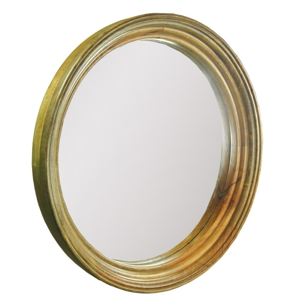 Boldly Carved Fine Wooden Round Mirror