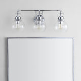 Bolha 24" 3-light Metal/ Bubbled Glass Vanity Light, Chrome by JONATHAN Y