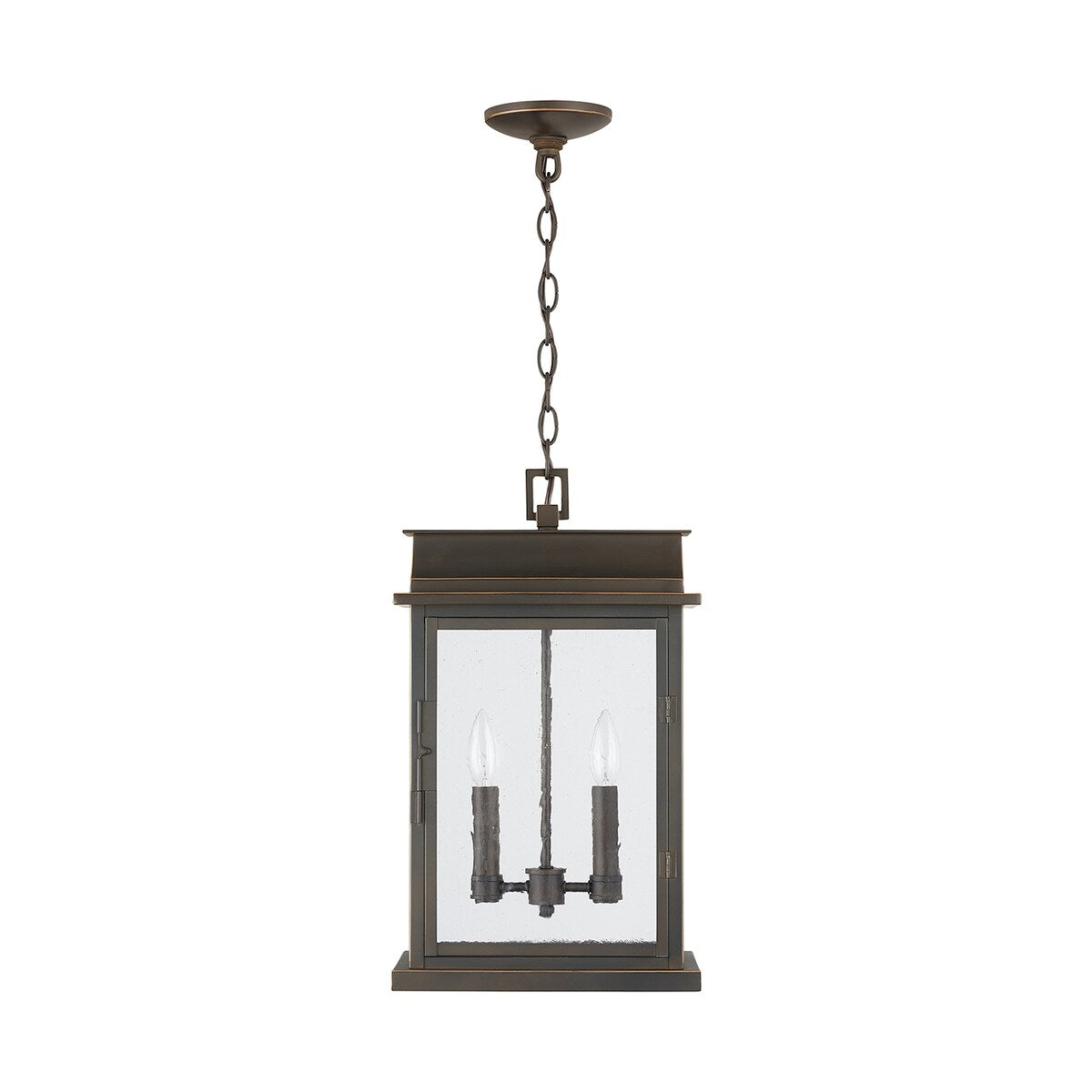 Bolton 2-light Oiled Bronze Outdoor Hanging Lantern/ Pendant