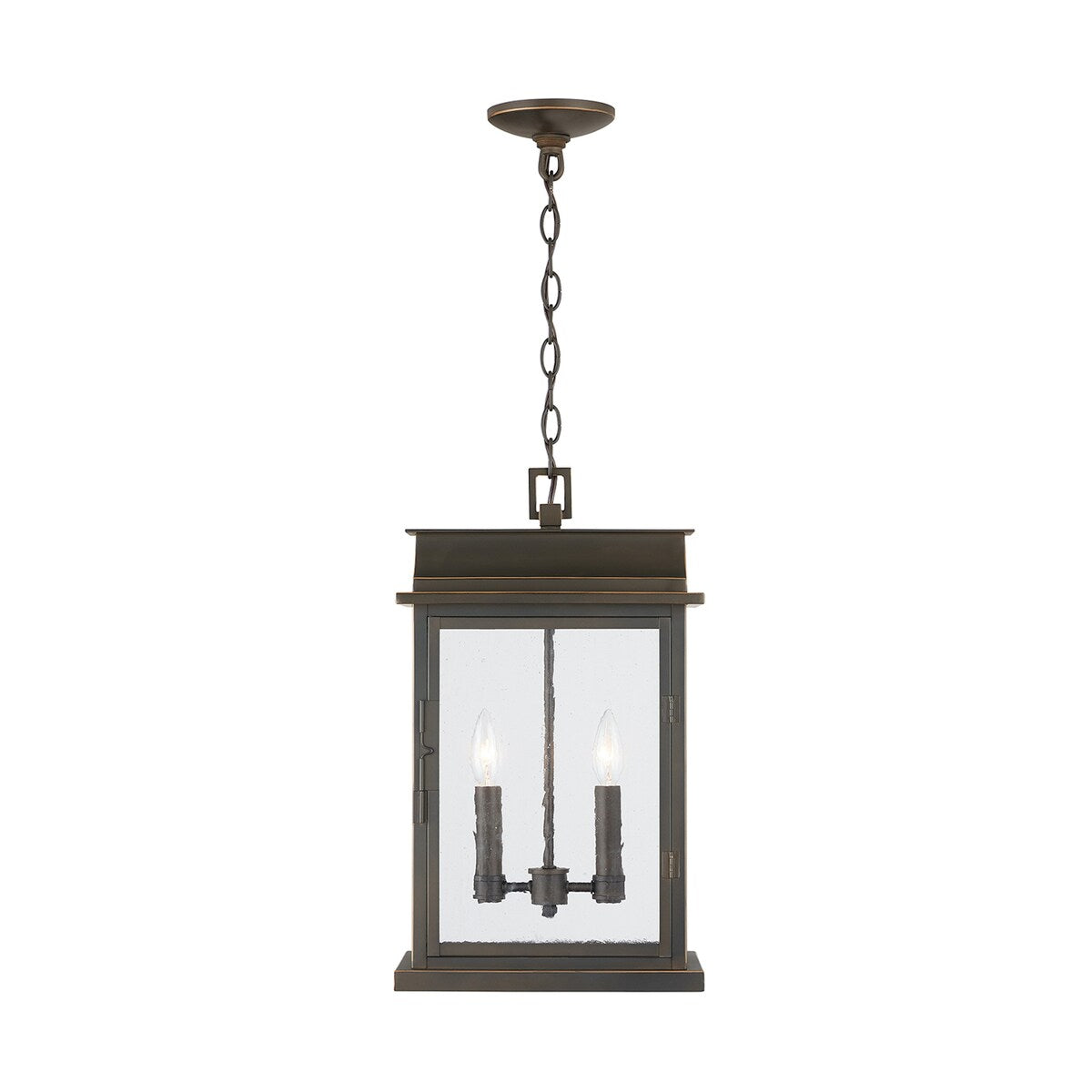 Bolton 2-light Oiled Bronze Outdoor Hanging Lantern/ Pendant