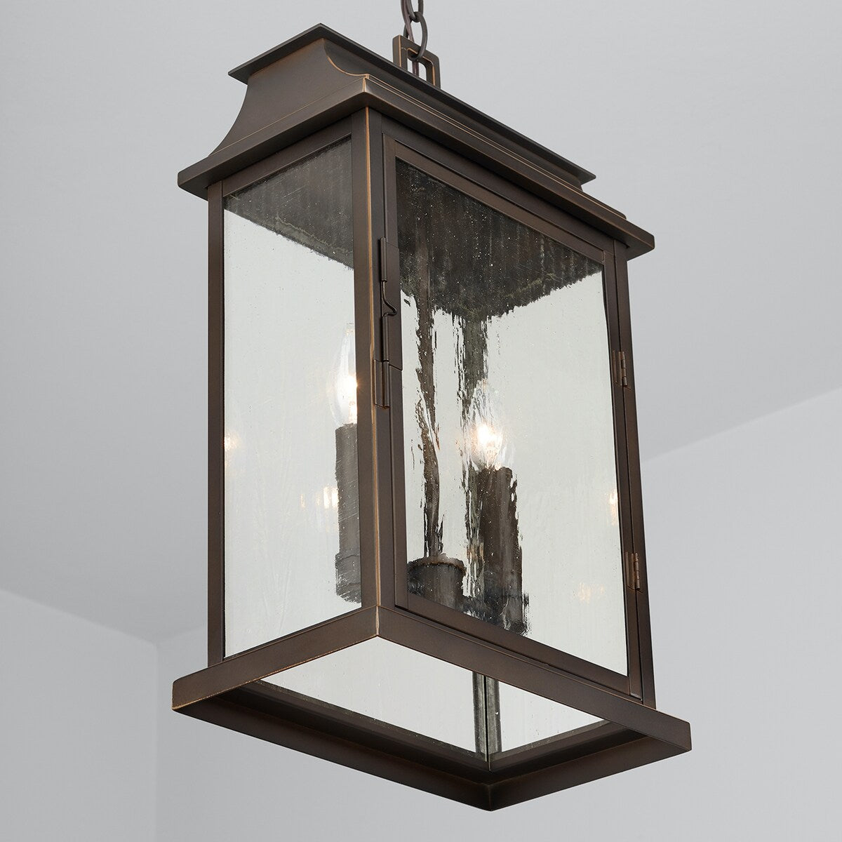Bolton 2-light Oiled Bronze Outdoor Hanging Lantern/ Pendant