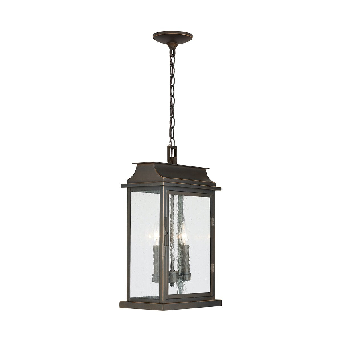 Bolton 2-light Oiled Bronze Outdoor Hanging Lantern/ Pendant