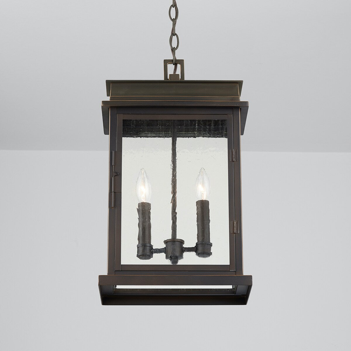 Bolton 2-light Oiled Bronze Outdoor Hanging Lantern/ Pendant