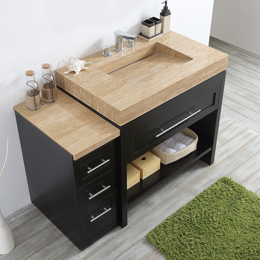 Bolzana 48-inch Wood/Marble Espresso-colored Single Vanity Sink
