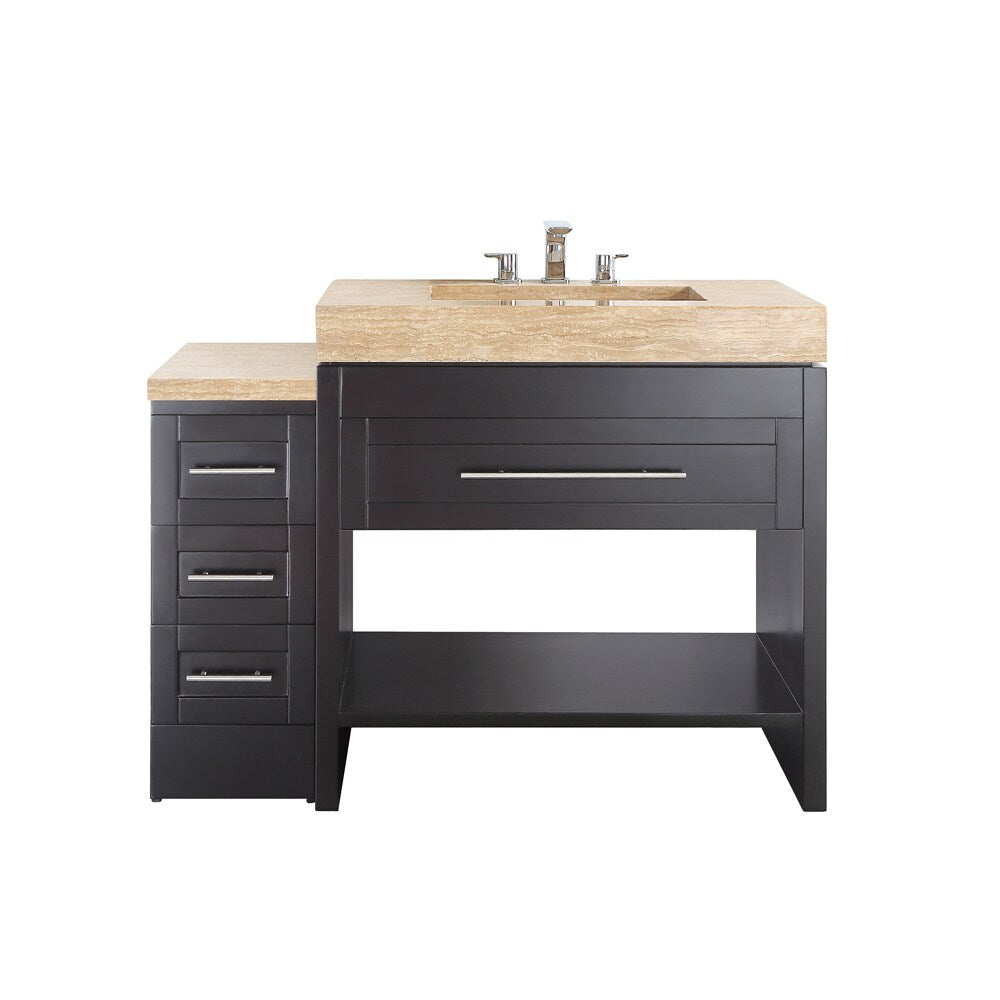 Bolzana 48-inch Wood/Marble Espresso-colored Single Vanity Sink