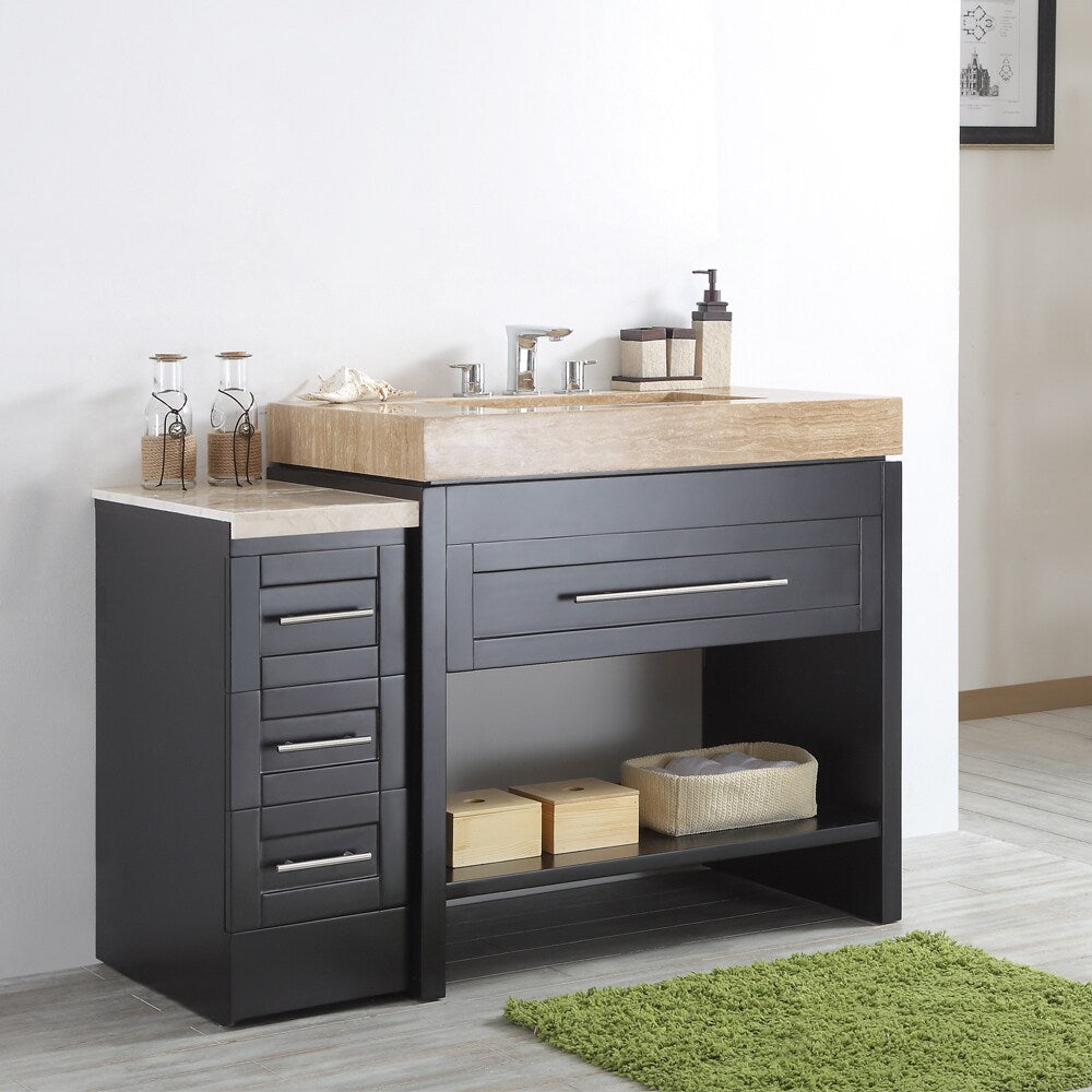 Bolzana 48-inch Wood/Marble Espresso-colored Single Vanity Sink