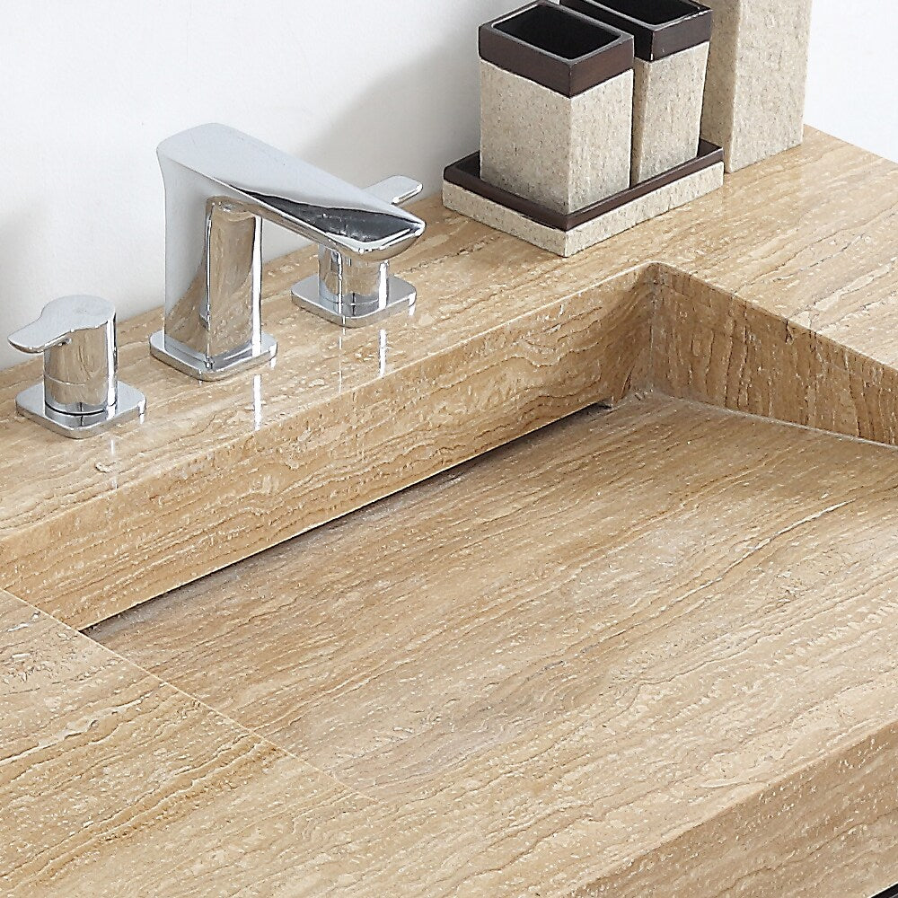 Bolzana 48-inch Wood/Marble Espresso-colored Single Vanity Sink