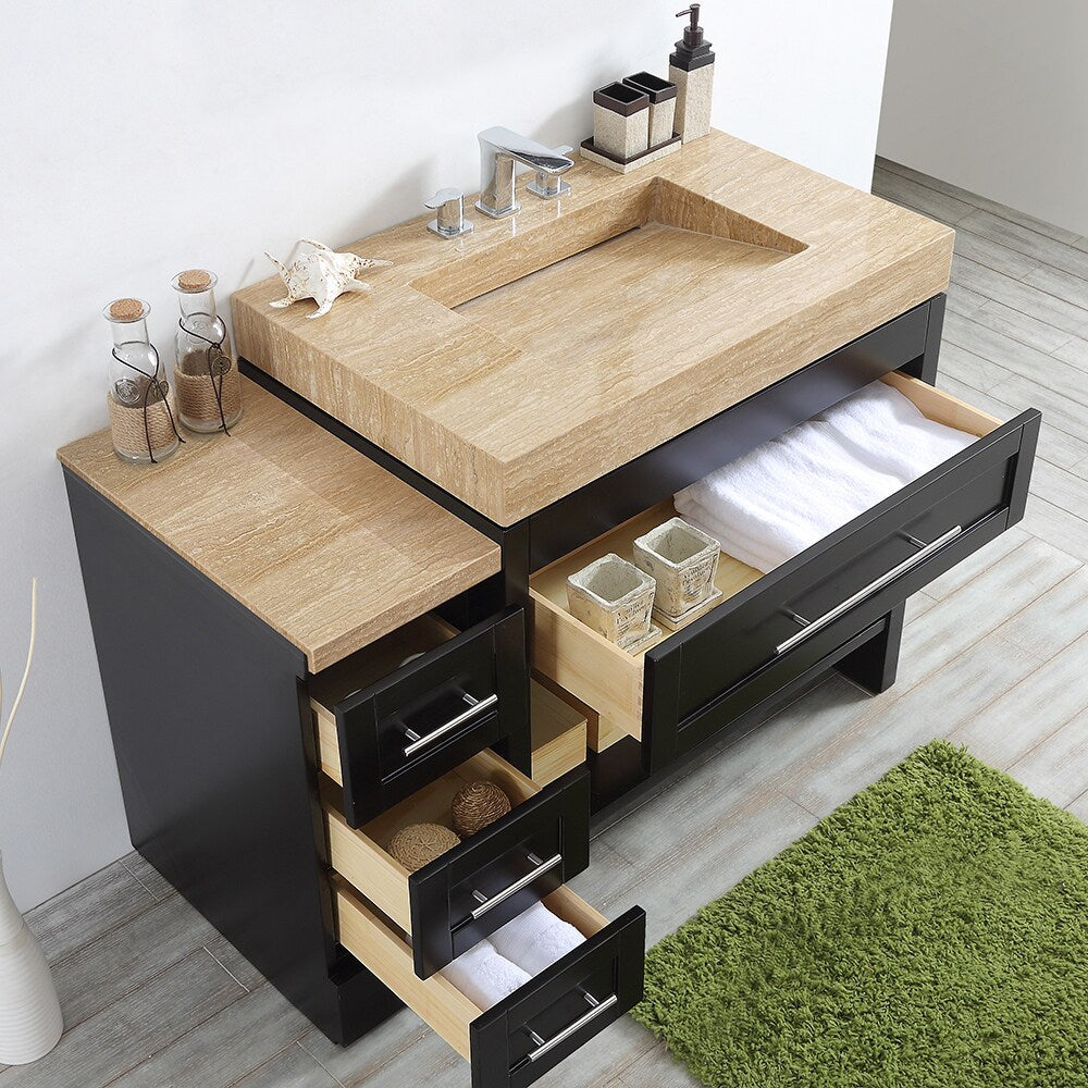 Bolzana 48-inch Wood/Marble Espresso-colored Single Vanity Sink