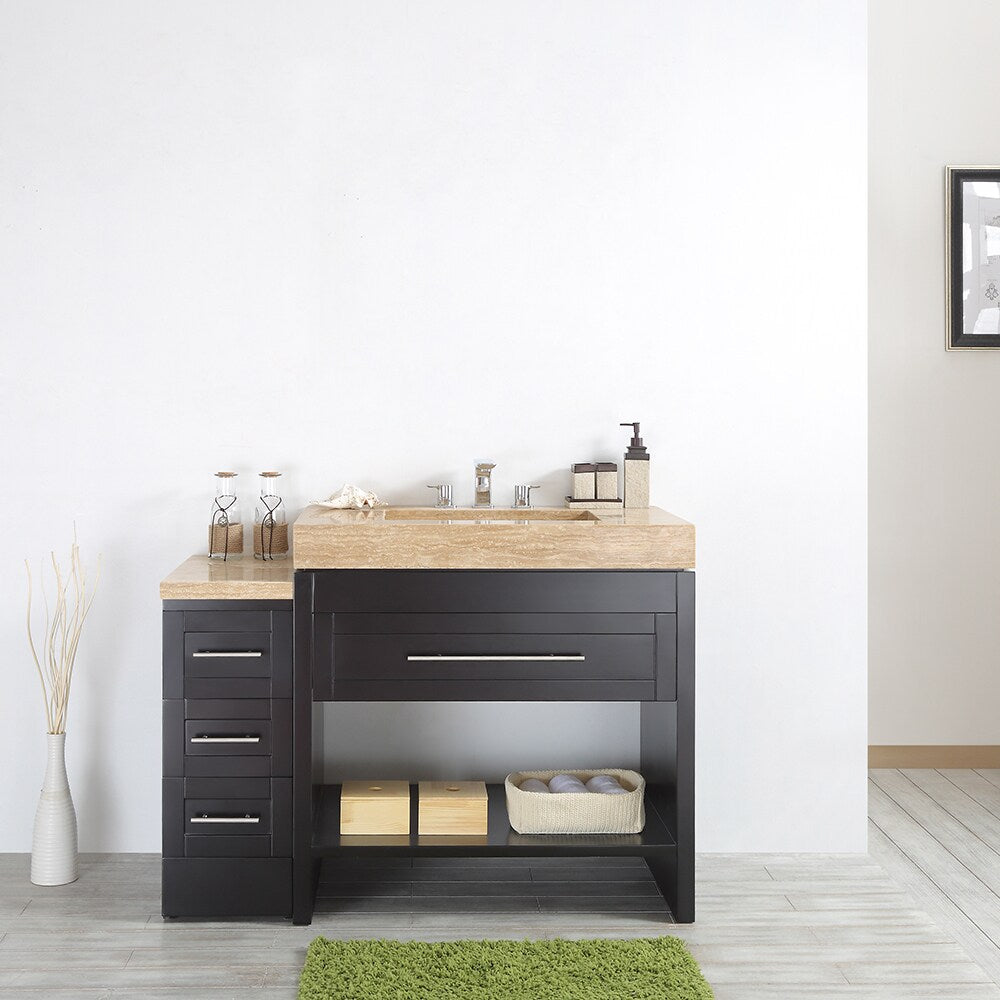 Bolzana 48-inch Wood/Marble Espresso-colored Single Vanity Sink