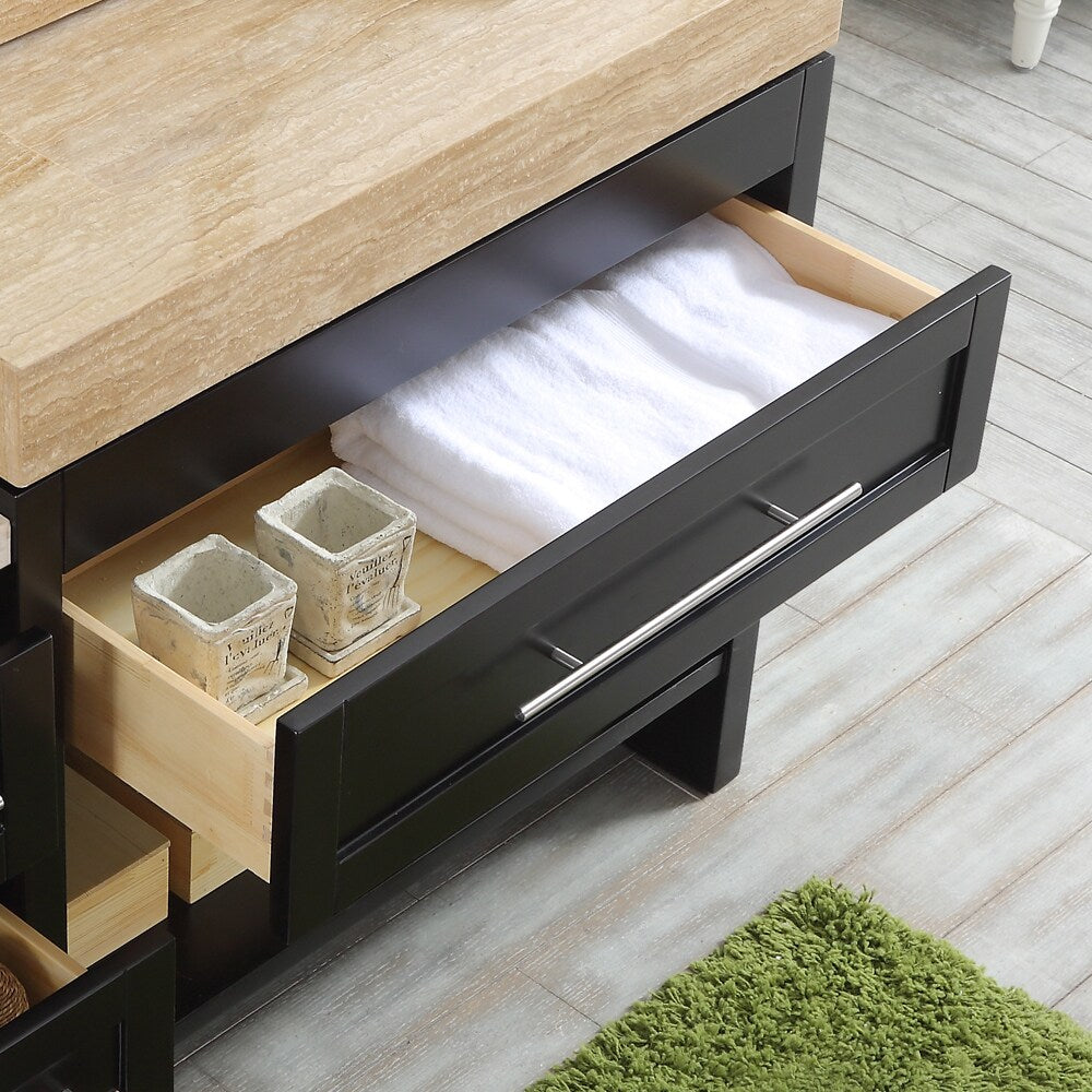 Bolzana 48-inch Wood/Marble Espresso-colored Single Vanity Sink