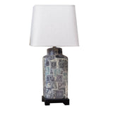 Somette Outlet Nostalgic Stamps Rectangular Table Lamp